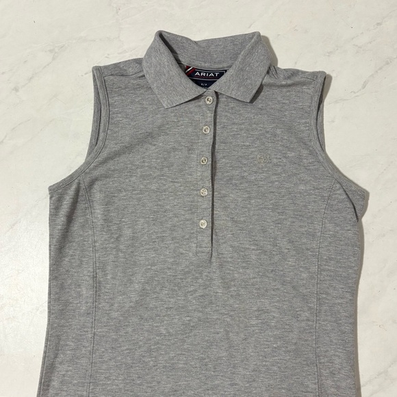Ariat Women’s Gray Polo Tank Top Size Small Western Neutral Basic Casual - Picture 3 of 5